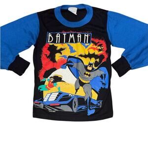 Vintage 1994 Batman DC Comics Toddler 4T/5T Long Sleeve PJ Top Graphic GUC USA